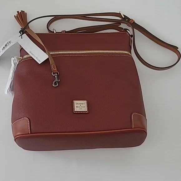 ❤️HP❤️D&B LARGE Wine Pebble Grain Tassle Crossbody Bag NWT